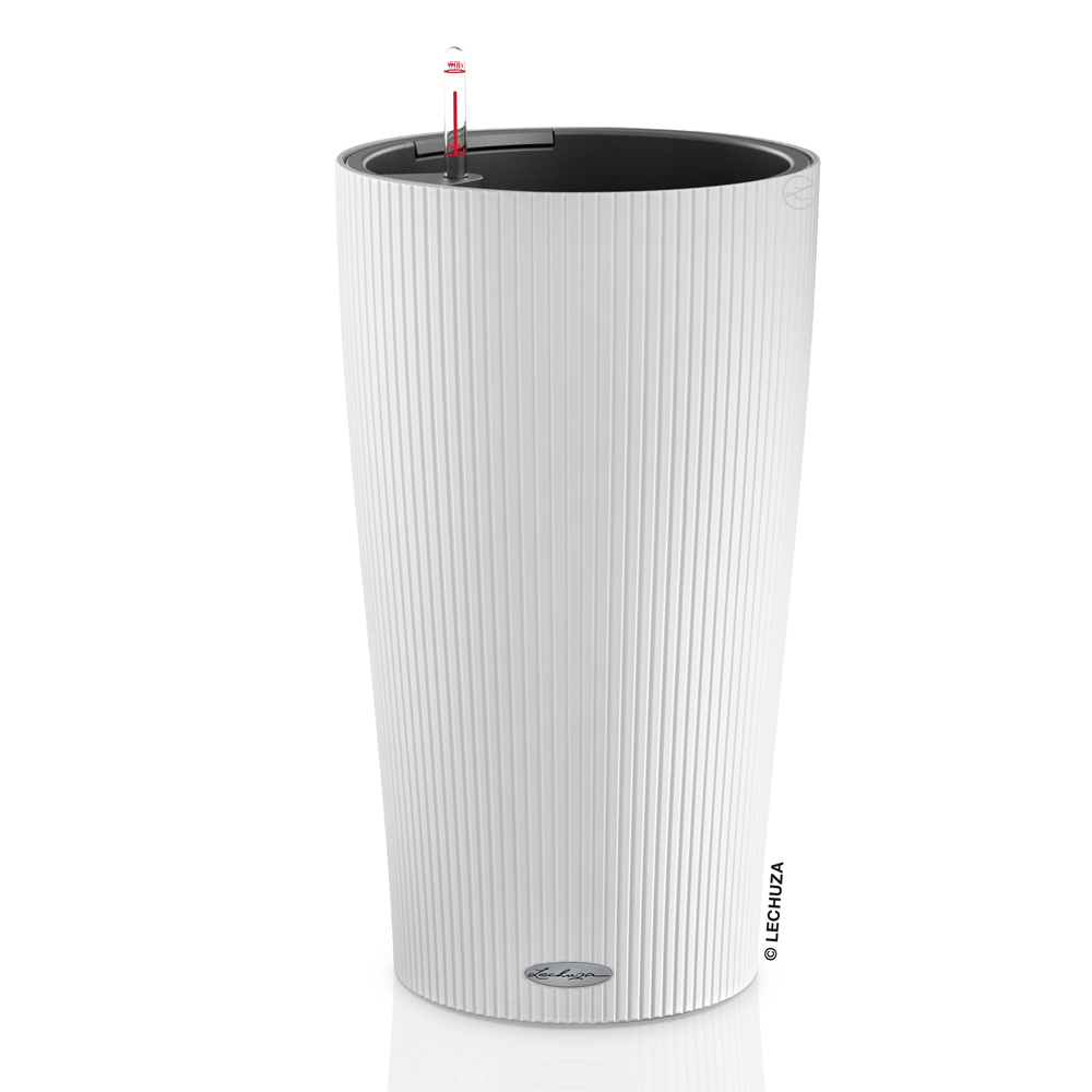 Кашпо с автополивом Лечуза Цилиндро Колор 23см белый, пластик арт.13940 по цене 