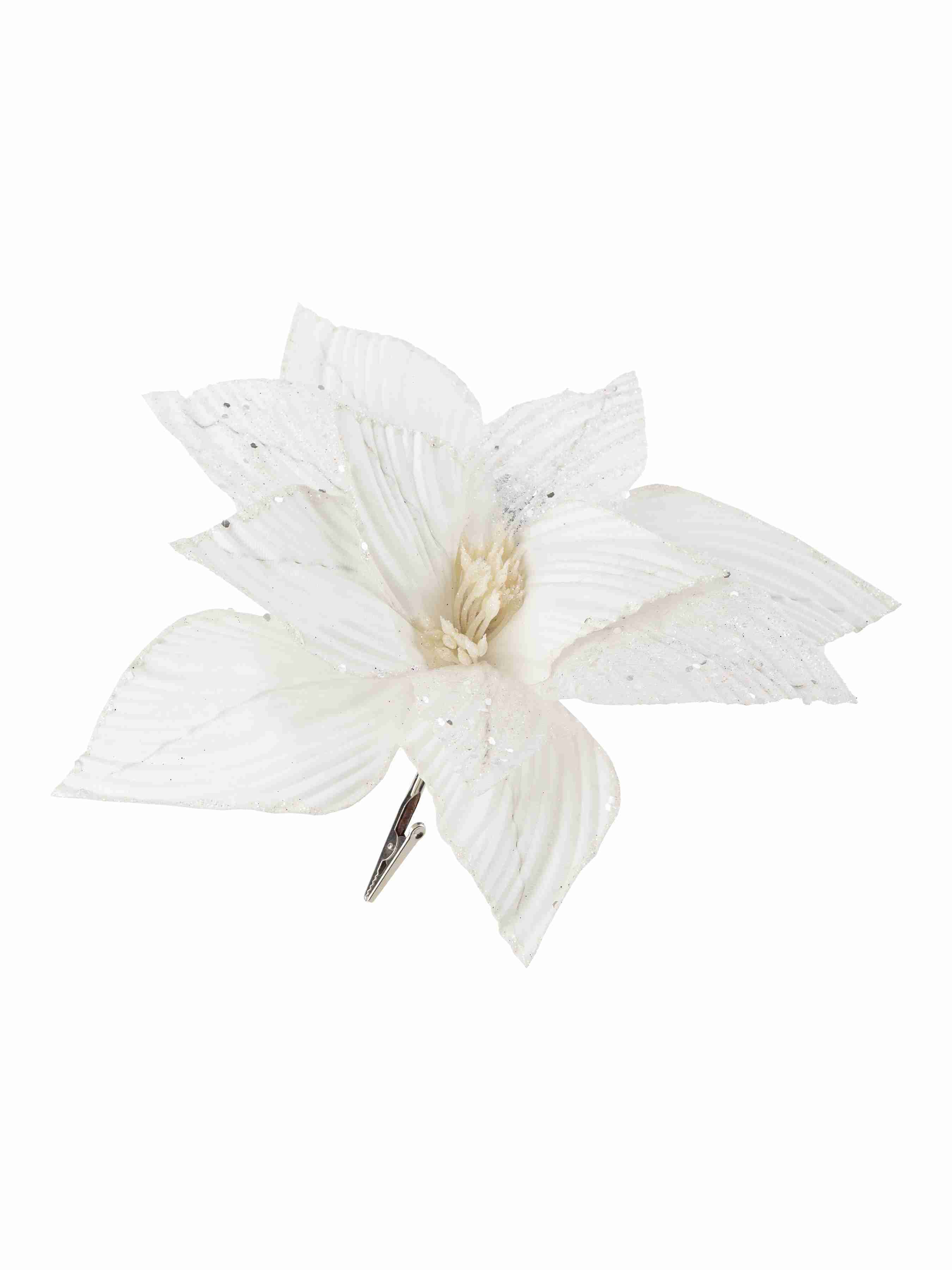 Украшение елочное Цветок перламутровый на клипсе 5,5х32х32см арт.88887 по цене 