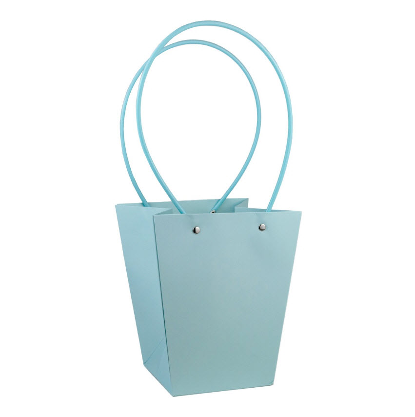 Пакет для цветов водостойкий бумага, 17х11,5х20см, голубой по цене 