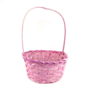 Корзина плетеная бамбук розовый 20х10х33см по цене 