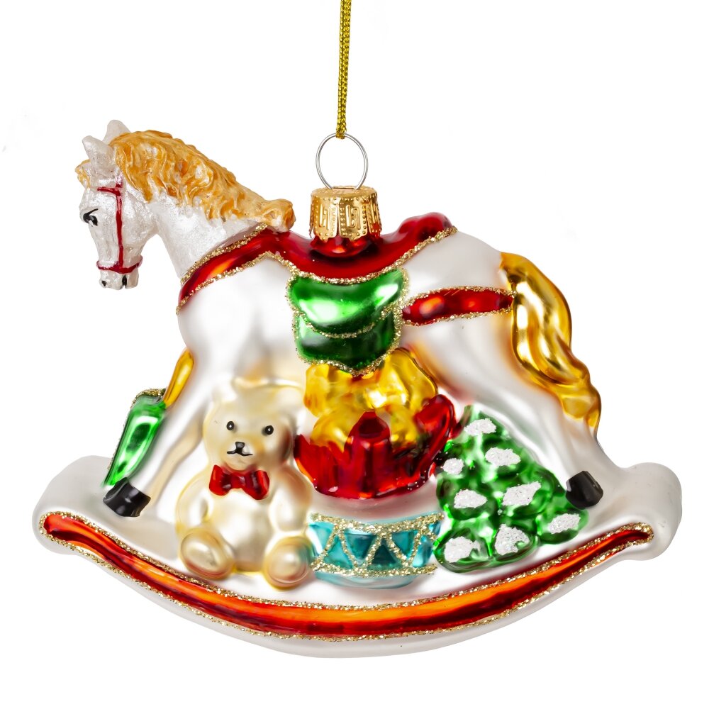 Украшение новогоднее Лошадка-качалка 11х4х9см арт.824677 по цене 