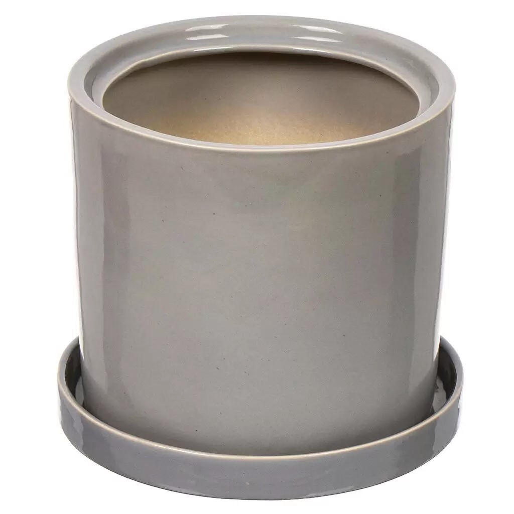 Горшок Лидер 19х21см 5л светло-серый, керамика арт.10005574 по цене 