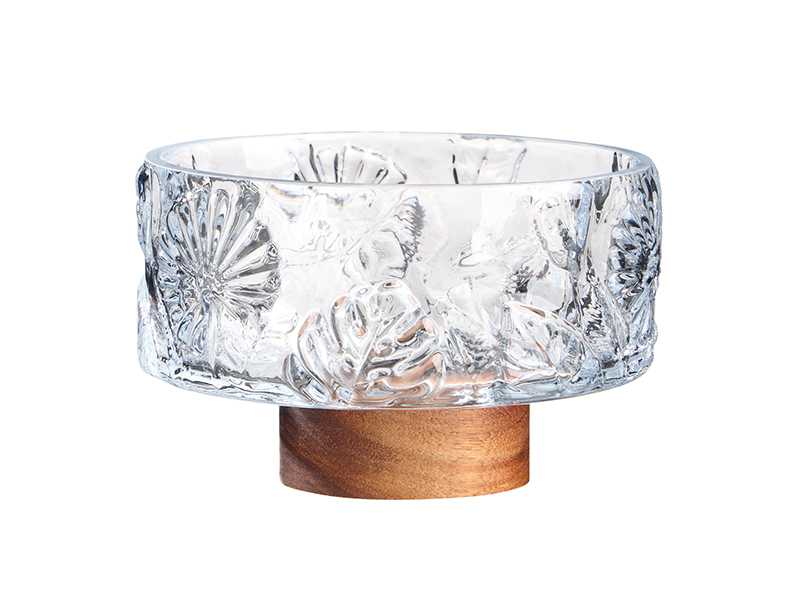 Конфетница Флора 650мл, стекло/акация арт.750-007 по цене 