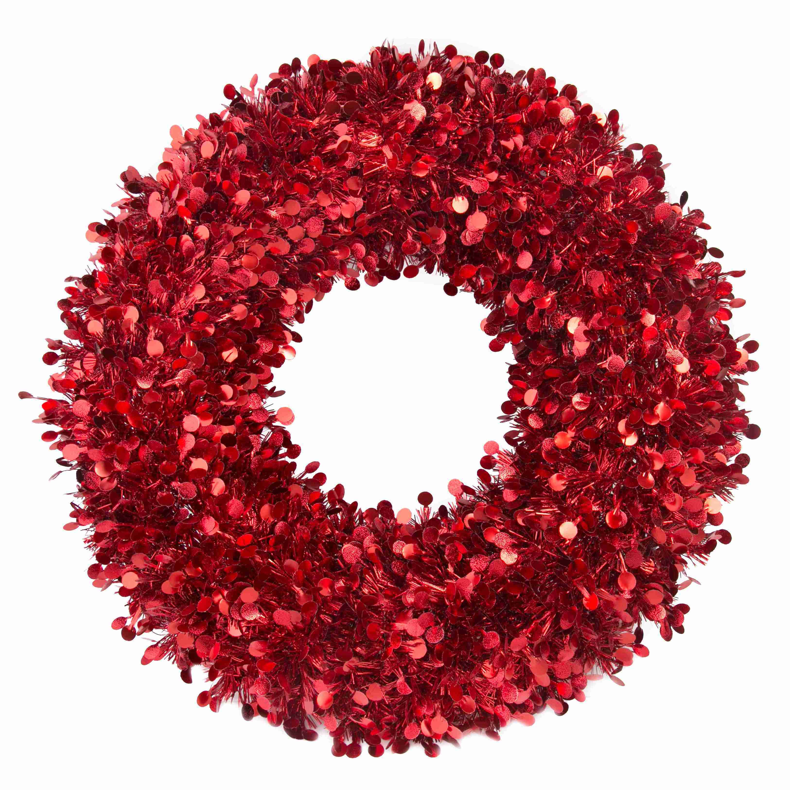 Украшение новогоднее венок с красными кругами 46см арт.78837 по цене 