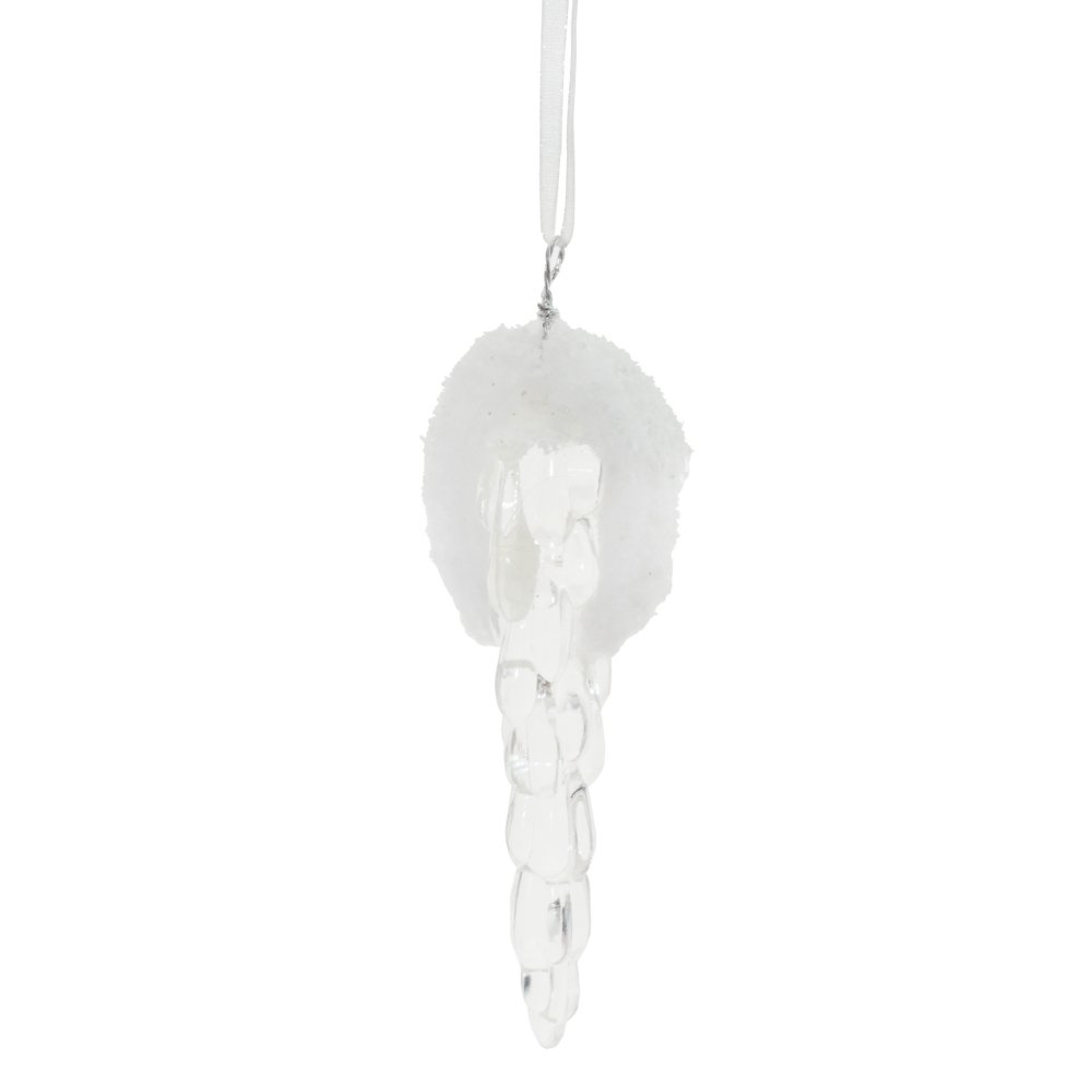 Украшение новогоднее подвесное Сосулька акрил 3,5х2х11см по цене 