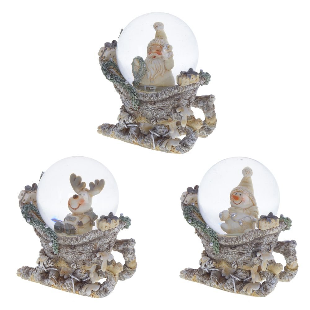 Фигурка декоративная Шар стеклянный Снеговик-Дед Мороз-Олень 7,8х7,8х9,3см 3в по цене 