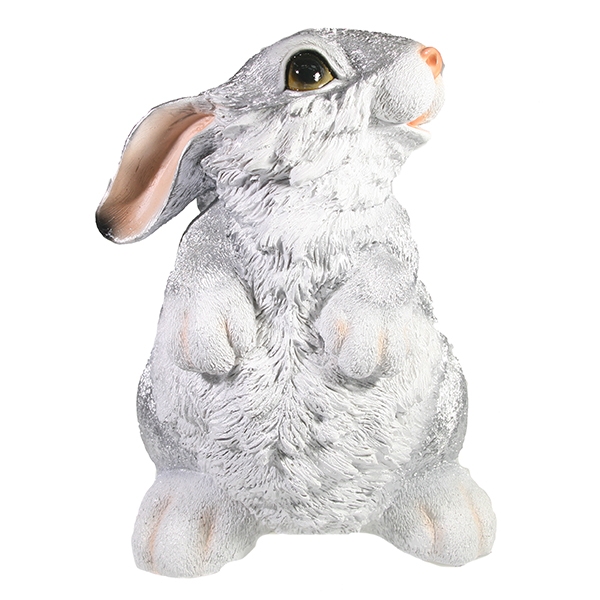 Фигура декоративная Заяц серебро 20,5х21х29см по цене 
