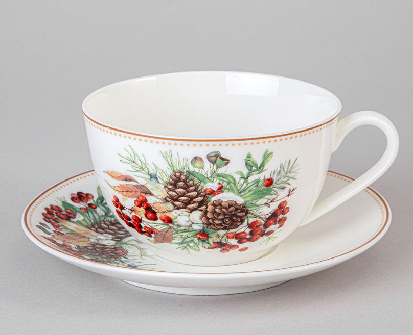 Пара чайная Лефард Морозко 300мл, фарфор арт.85-2060 по цене 