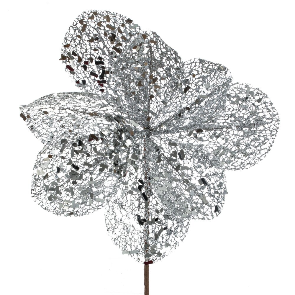 Цветок искусственный ажурный с блестками 23х23х45см полимерные материалы, металл арт.792217 по цене 