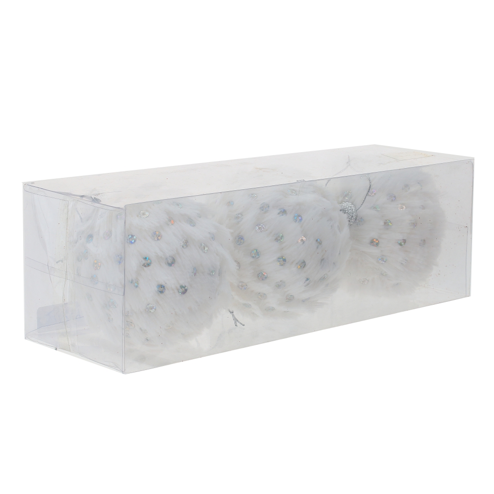 Украшение новогоднее Шар 8см набор 3шт, пластик арт.762011 по цене 