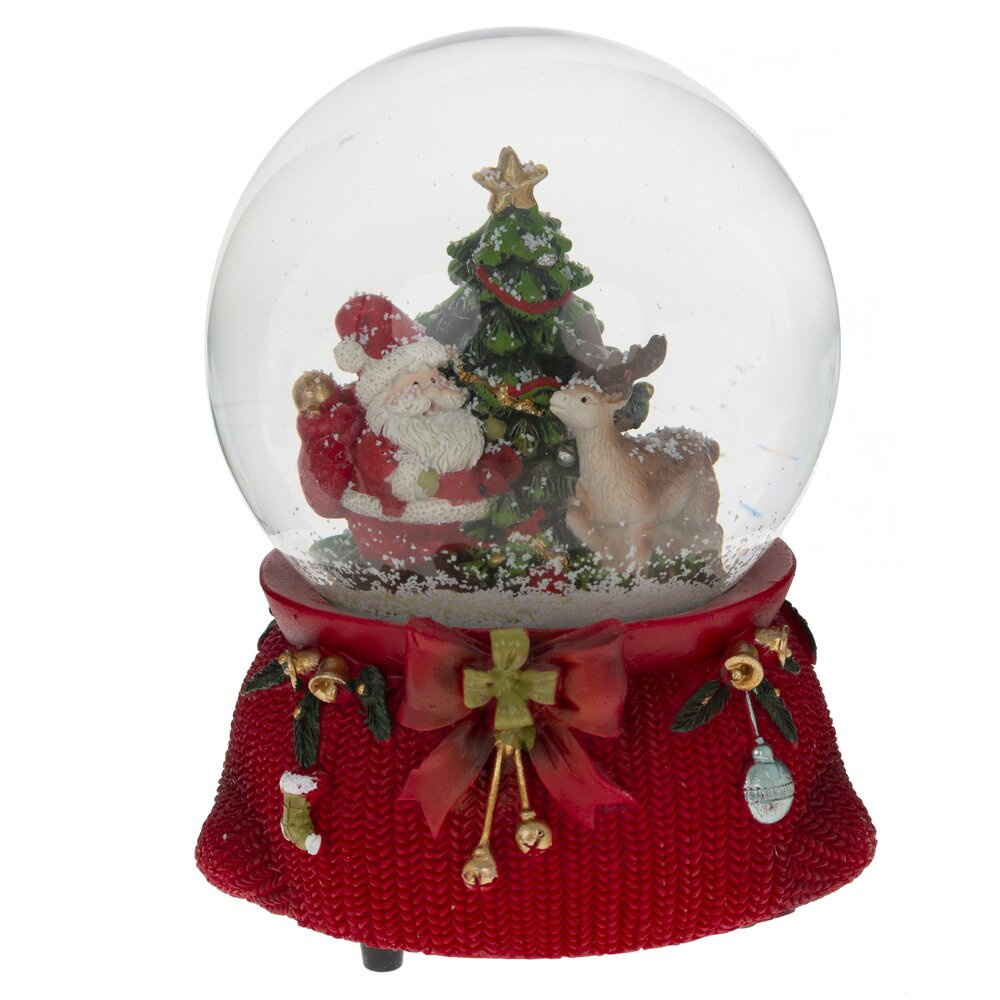 Фигурка декор в стекл шаре Санта, муз с ключ 10см арт.781514 по цене 