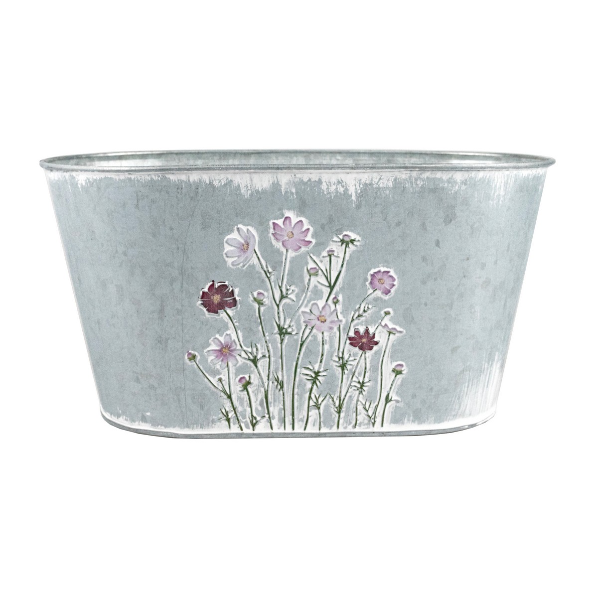 Кашпо 26,5х14x13,5см серый, металл по цене 