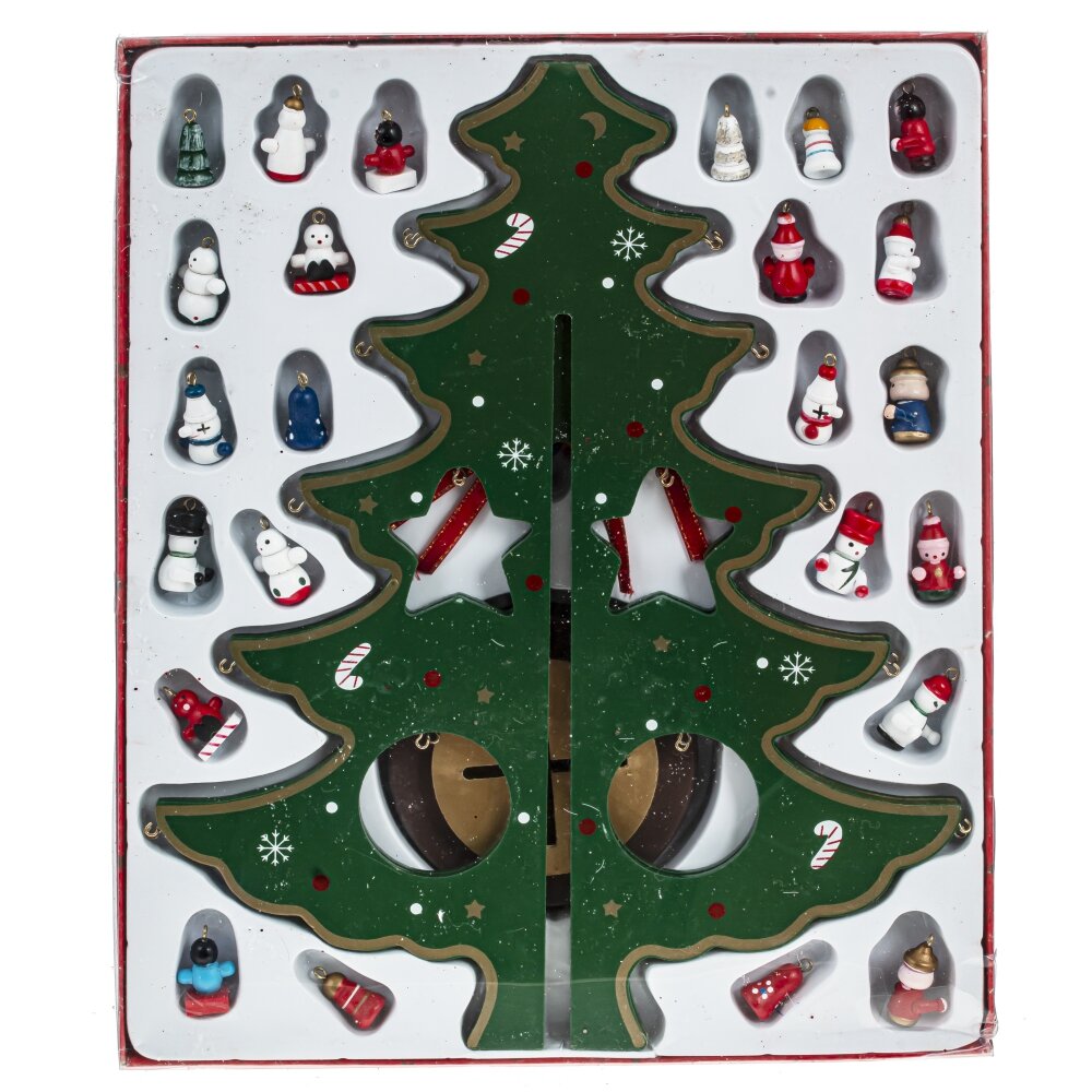 Фигурка декоративная Елочка сборная с игрушками 23х23х35,5см дерево арт.793696 по цене 