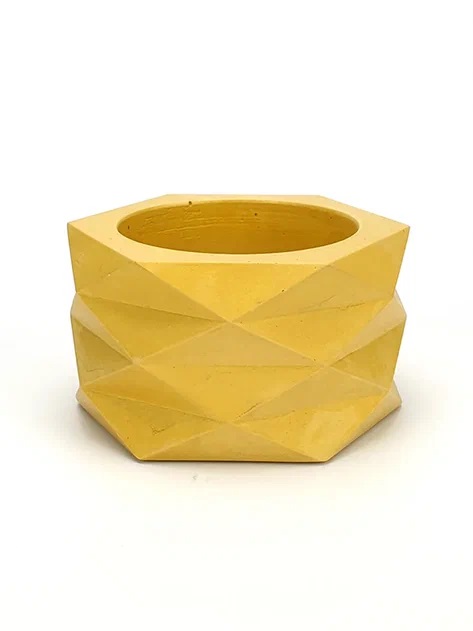 Кашпо ВипСет Ромбы, гипс желтый 0,15л по цене 