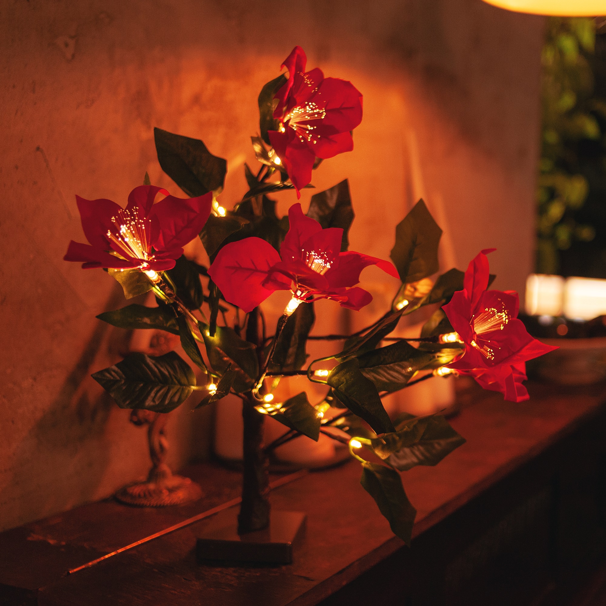 Дерево светодиодное Рождественская звезда на батарейках 20х50см 20 светодиодов, теплый белый по цене 