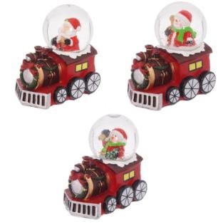 Фигурка декоративная в стеклянном шаре Дед Мороз,Снеговик 4,5х8х5,8х8см 3в. по цене 