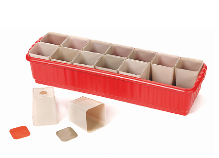 Набор для рассады РАДИАН пластик поддон 60х19х12см + горшок V-0,4л 14шт по цене 