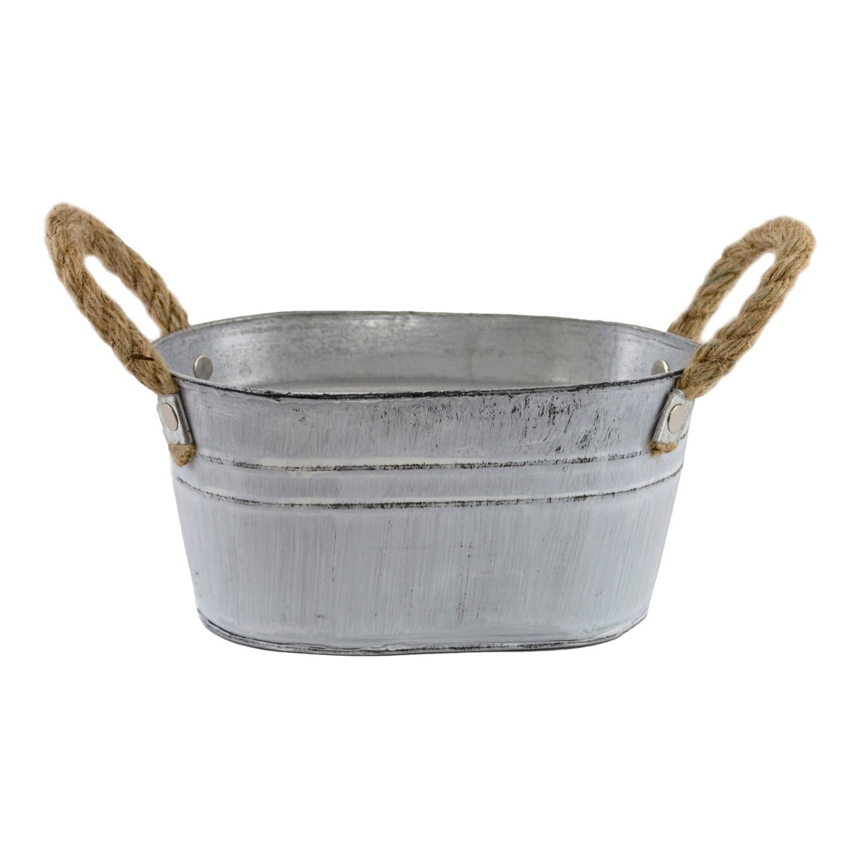 Кашпо с ручками металл белый 18,5х11,5х9см по цене 