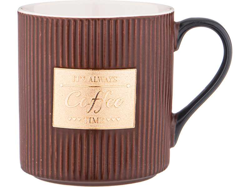 Кружка Лефард кофейного цвета с золотой деталью 400мл, фарфор арт.756-414 по цене 