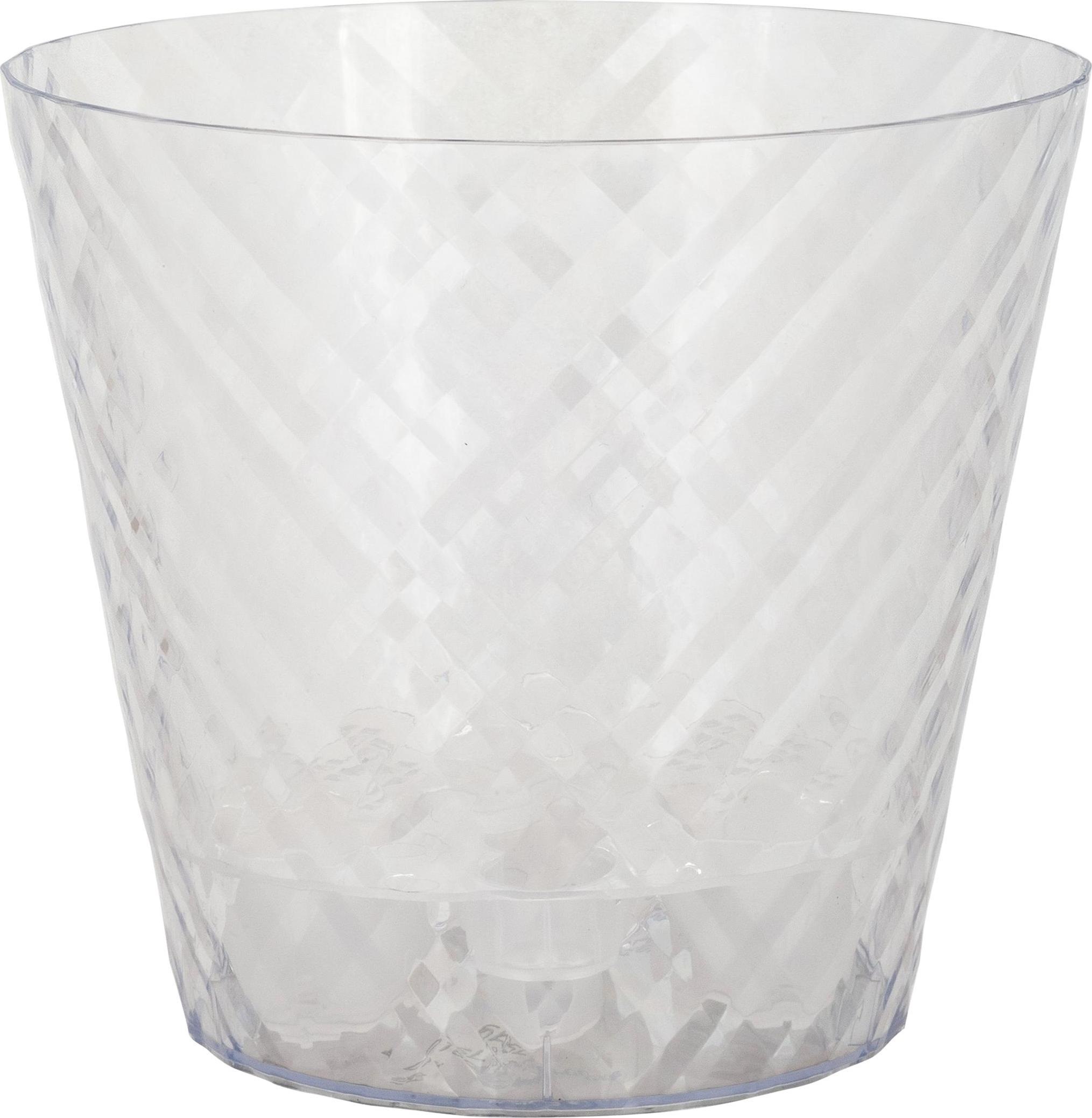 Кашпо ИнГрин Манхэттен Кристалл 16см 1,6л c дренажной вставкой,  прозрачный по цене 