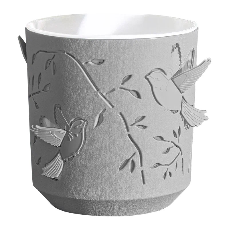 Кашпо Колибри 2,5л Серый Жемчуг-Белый арт.КШ-4655 по цене 