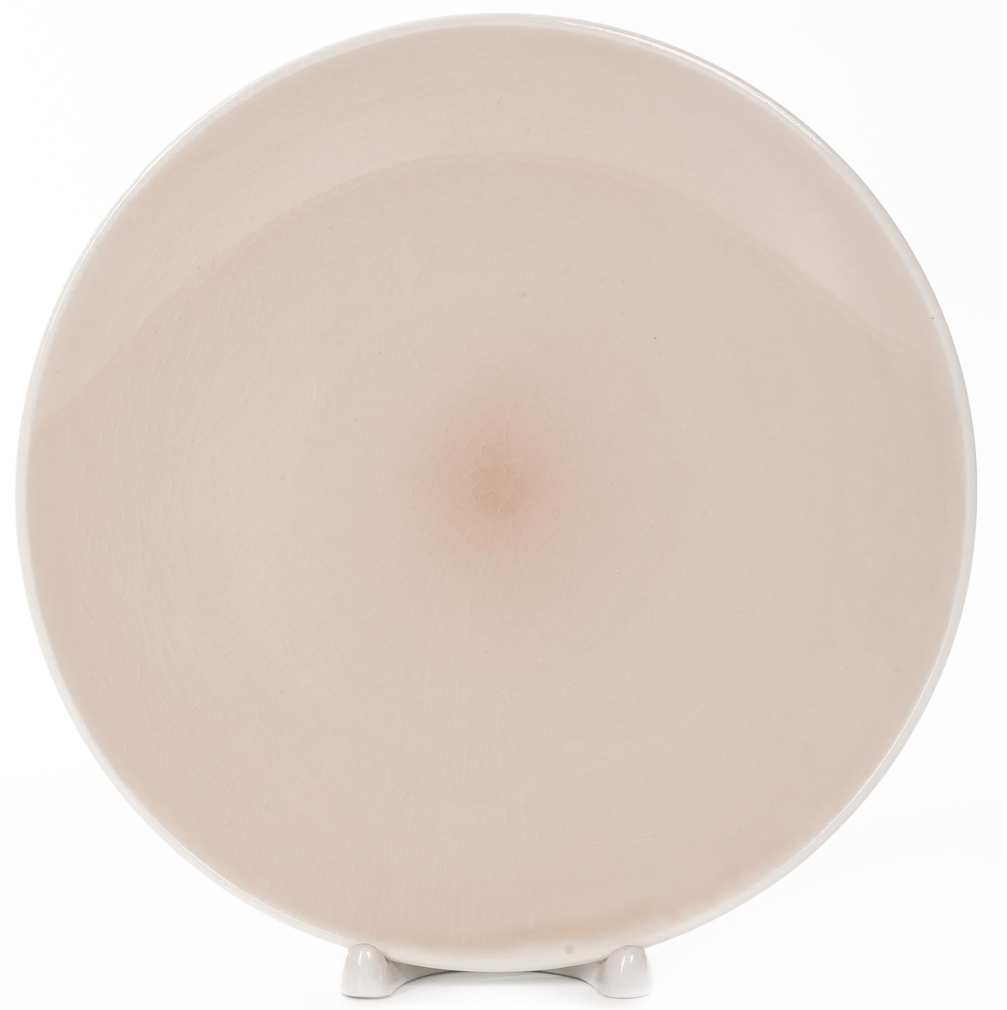 Тарелка мелкая Мейбел 21см, фарфор, пыльная роза кракелюр арт.236-28018 по цене 