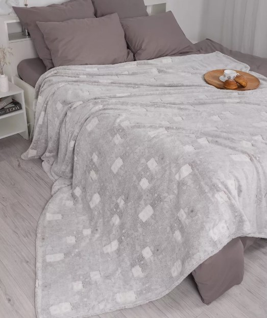 Плед флисовый Веллнесс серый 200х220см арт.WCP222-Вида_12 по цене 