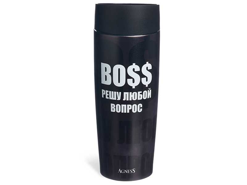 Термокружка Агнесс Босс 360мл, сталь/пластик арт.709-119 по цене 
