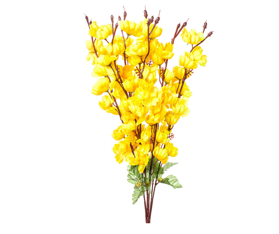 Цветок искусственный Ветка цветущая 60см, желтый по цене 