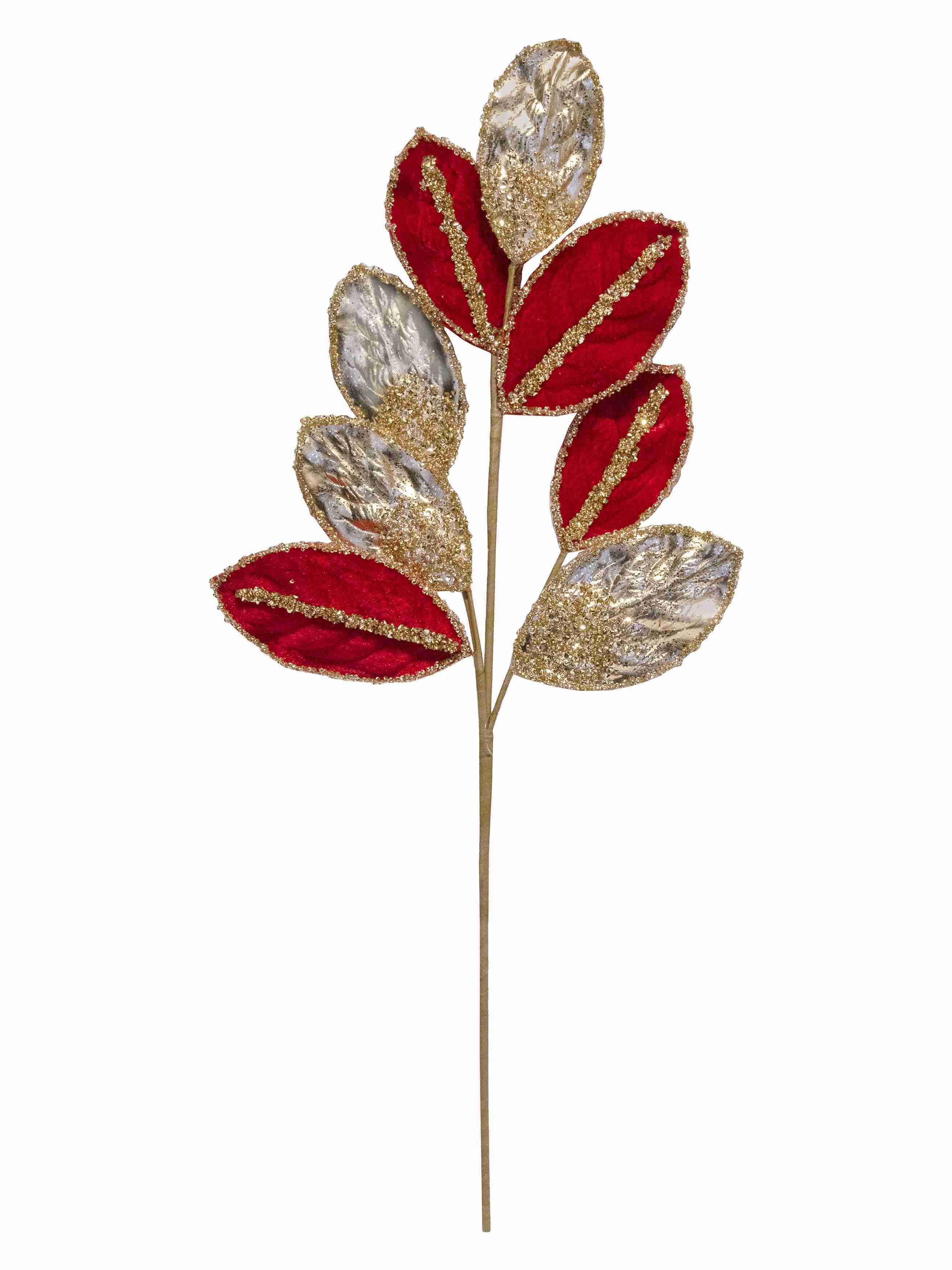 Украшение интерьерное Ветка Красно-золотые листики 1х27х70см арт.92880 по цене 