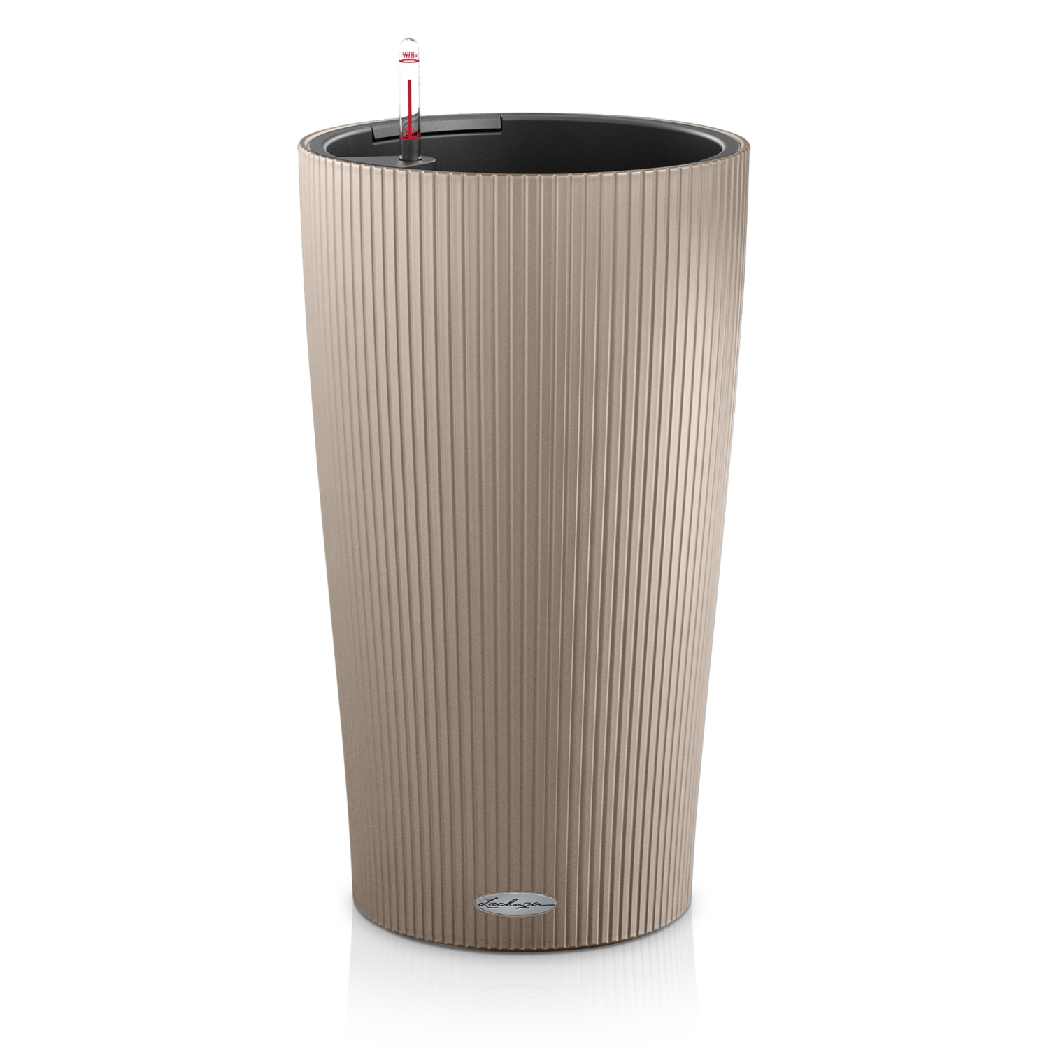 Кашпо с автополивом Лечуза Цилиндро Колор 32см песочно-коричневый, пластик арт.13956 по цене 