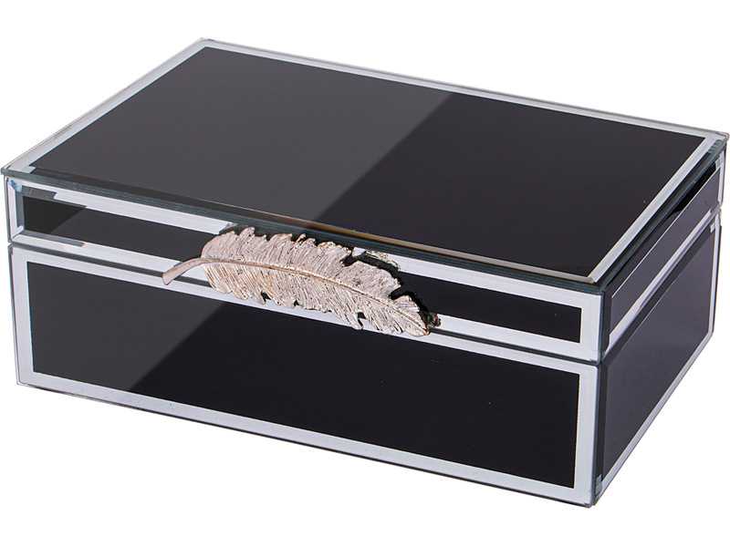 Шкатулка Лефард Перо 21х14х8,5см мдф, стекло арт.453-161 по цене 