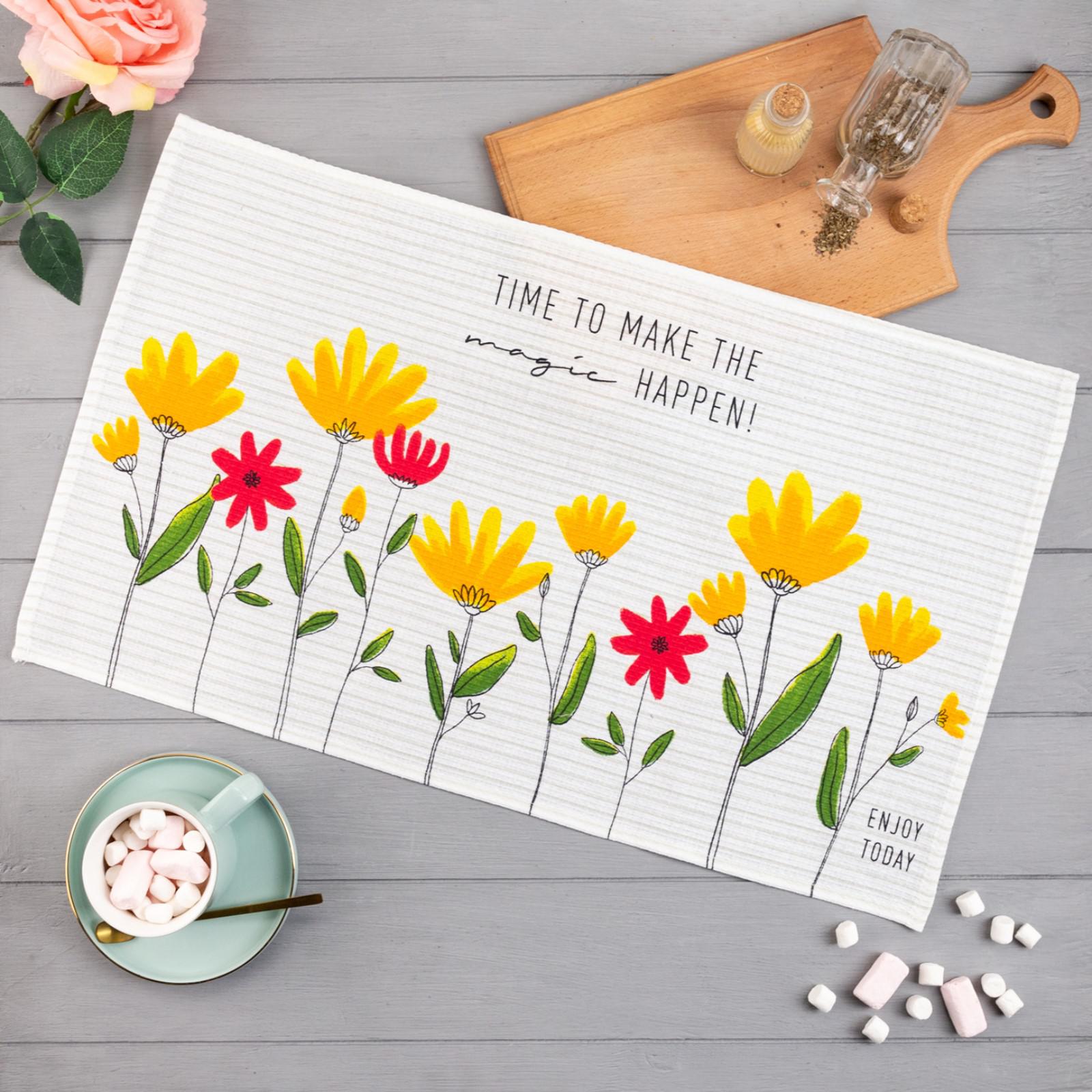 Полотенце кухонное Доляна Наслаждайтесь сегодняшним днем 35х60см арт.5423137 по цене 