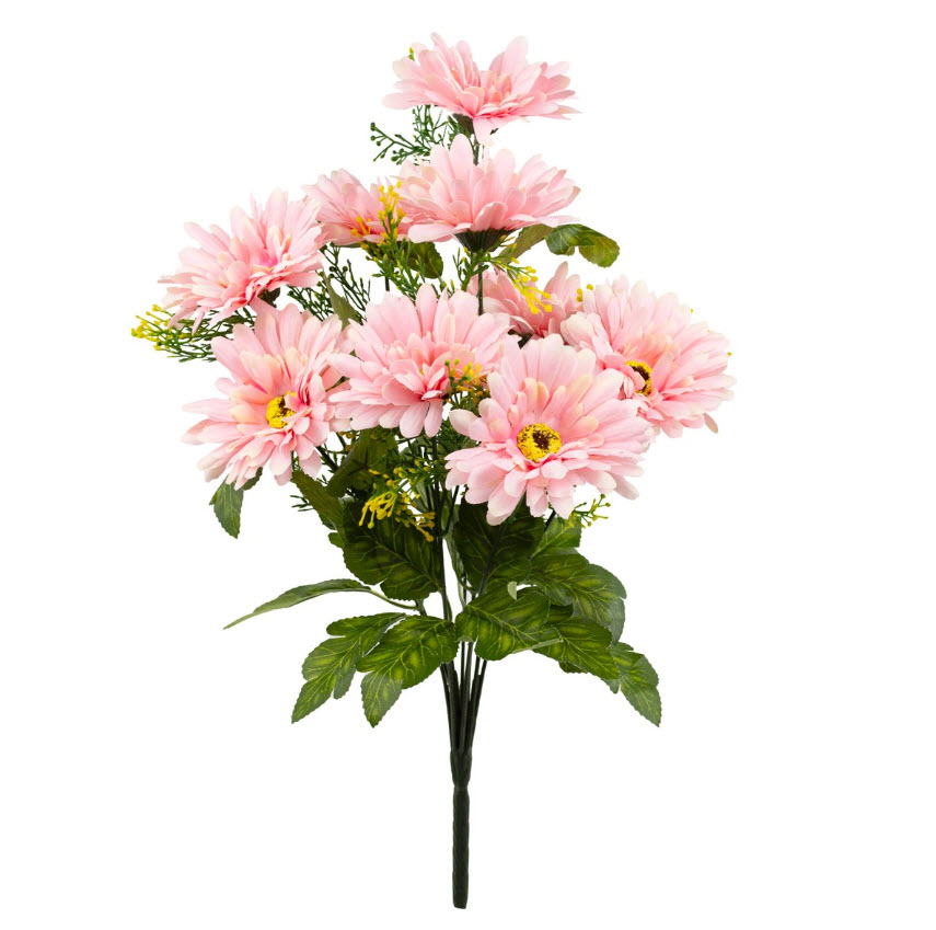Цветок искусственный Хризантема на вставке 46см, светло-розовый по цене 