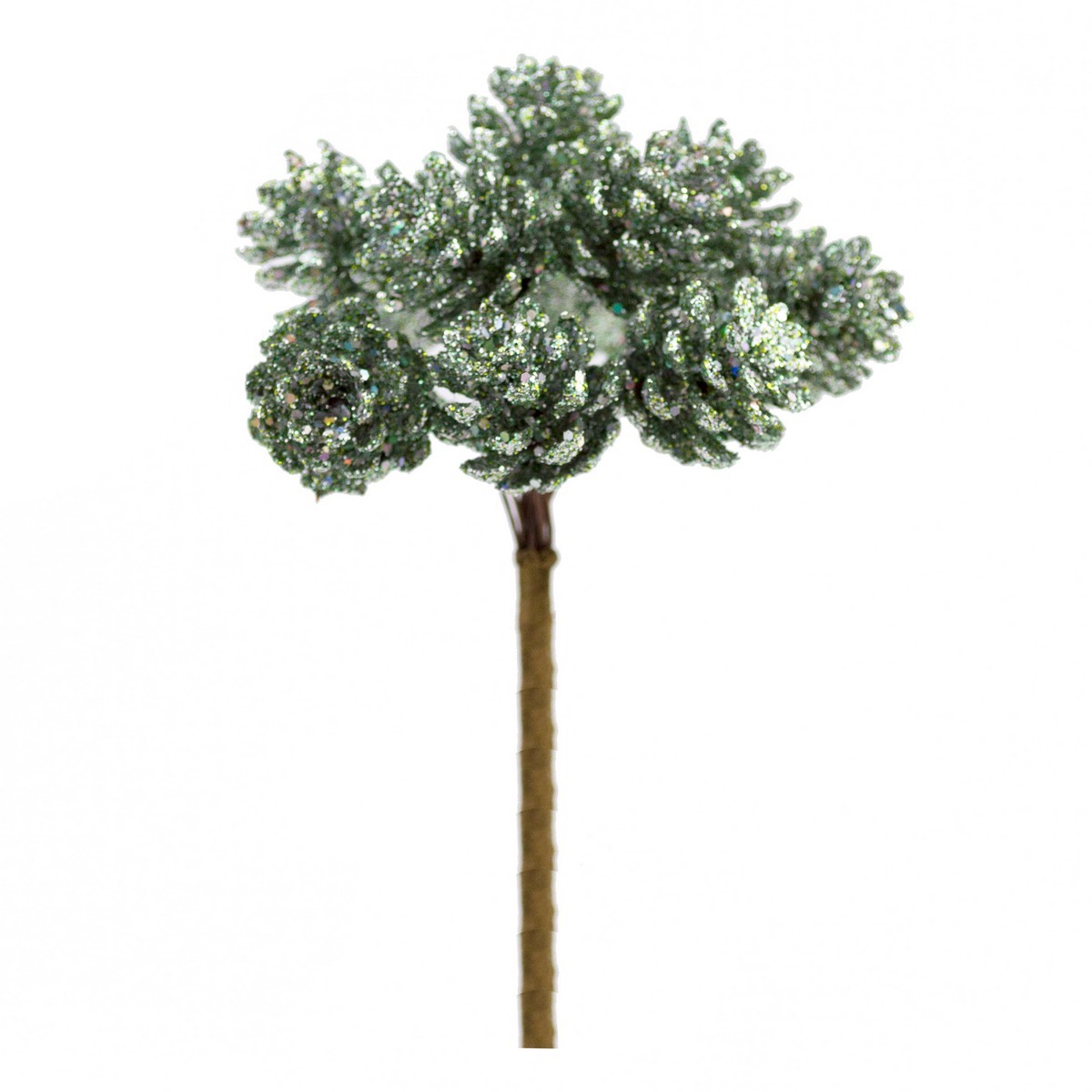 Набор шишек с глиттером на вставках 12шт зеленый арт.к000026309 по цене 