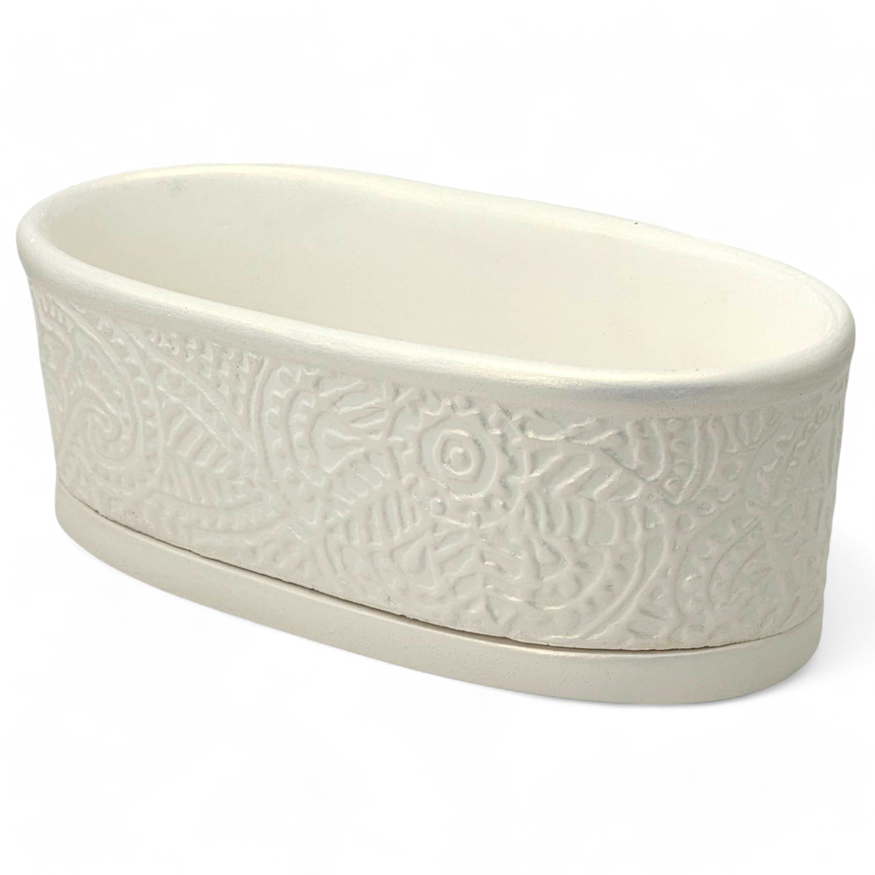 Горшок с поддоном Пейсли жемчуг 23х11х8см арт.730292 по цене 