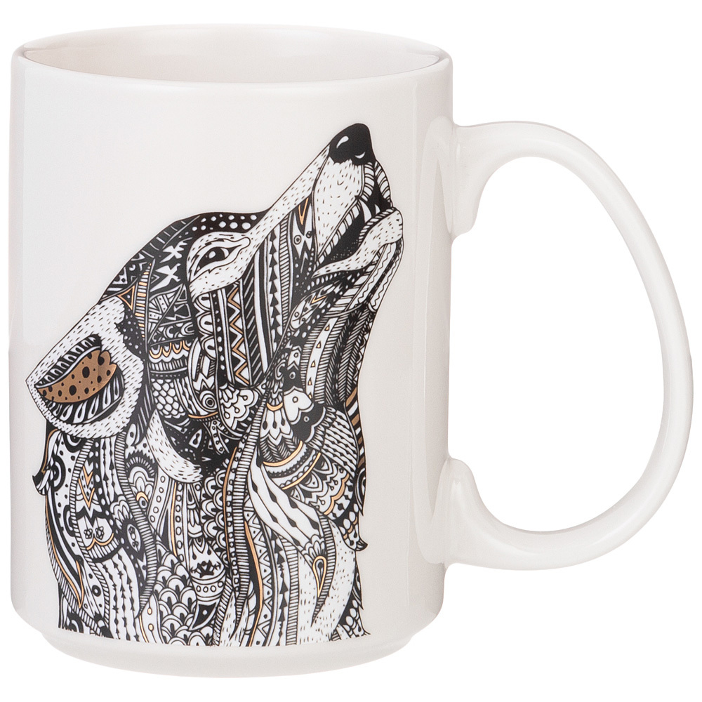 Кружка Лефард Волк фарфор серый 470мл по цене 