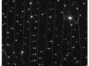 Электрогирлянда Занавес внутр. 368 LED 16 нитей без T-коннекторов, соединяемая 1,5х1,5м белая по цене 