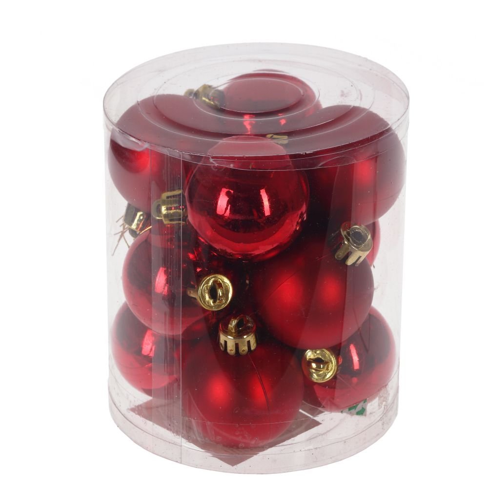 Украшение новогоднее Шар Красная роза, набор из 12 шт, D4 см пластик крас по цене 