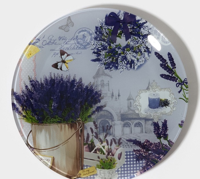 Тарелка обеденная Доляна Лаванда 20см, стекло арт.4540968 по цене 