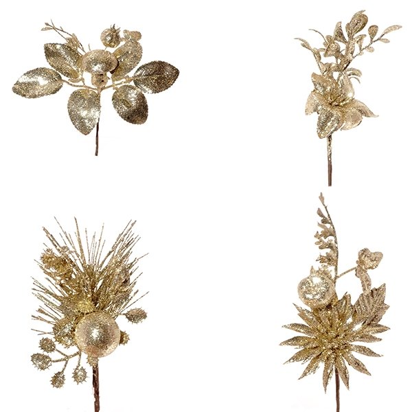 Цветок искусственный золотой 12х9х18см полимерные материалы, металл арт.261902 по цене 