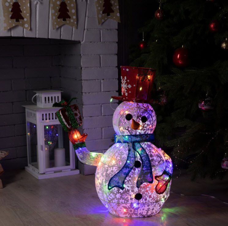Фигура светодиодная Снеговик 33×65×27см, мульти арт.9609093 по цене 