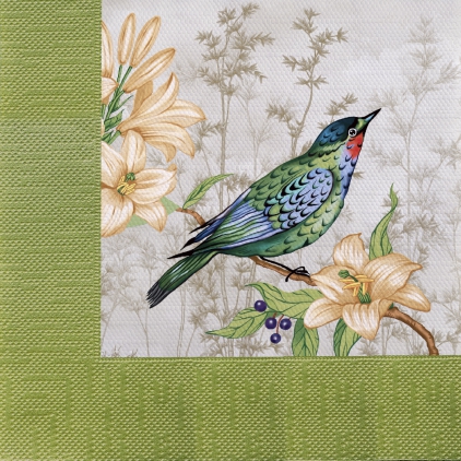 Салфетки бумажные Рисунок с птицами 33х33см 3-х слойные 20л арт.25244 по цене 