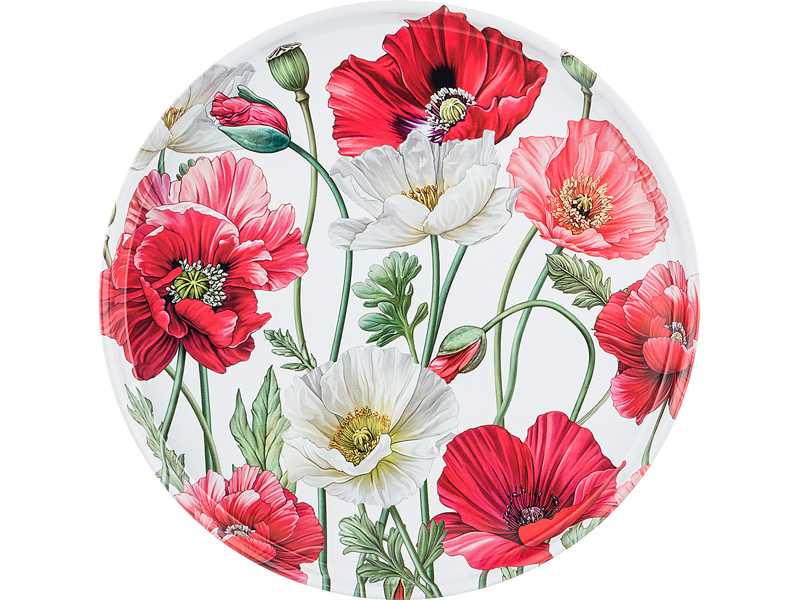 Поднос сервировочный Агнесс Маки 33см, сталь арт.898-011 по цене 