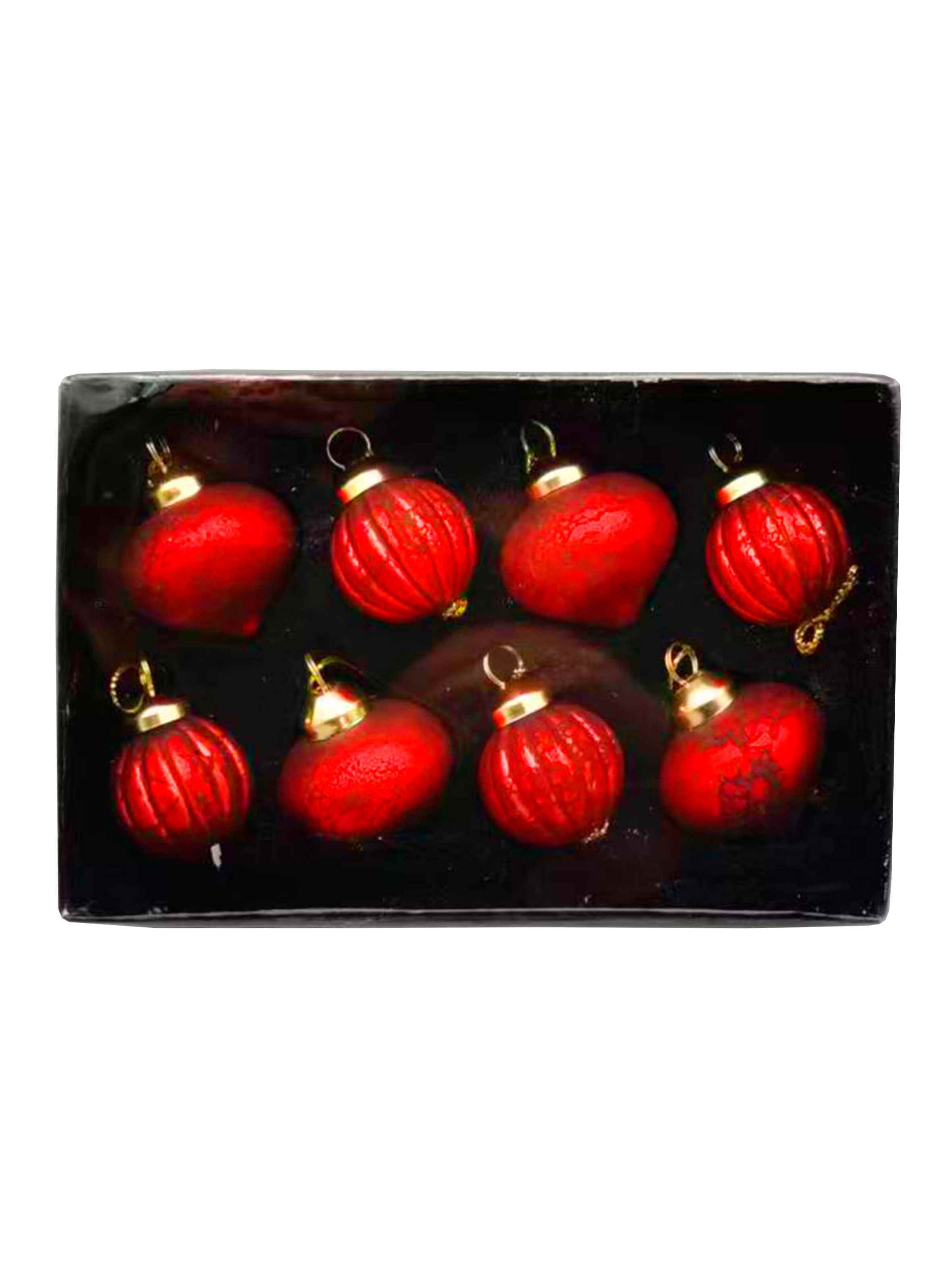 Украшение новогоднее подвесное Гранатовые Сады, набор из 8 штук, стекло арт.92618 по цене 