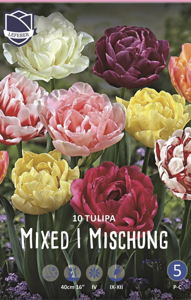 Луковица Тюльпан Махровый ранний Микс 11/12, 10 шт/уп 