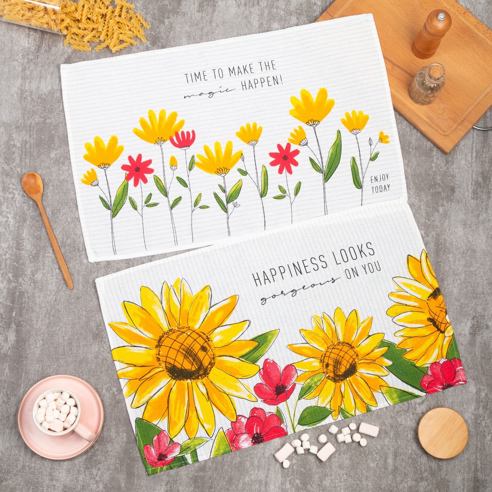 Набор полотенец кух. Доляна Счастье 35х60см-2шт, 100% хл арт.5423139 по цене 