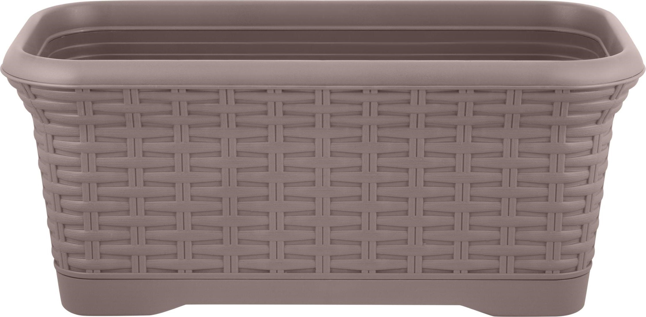 Ящик балконный ИнГрин Ротанг 40см 7л съемный поддон, французский платан по цене 