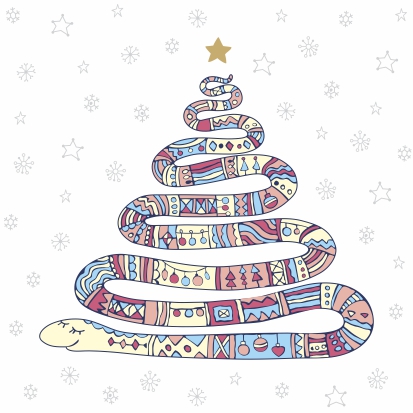 Салфетки бумажные Год змеи на белом 33х33см 3-х слойные 20л арт.25088 по цене 