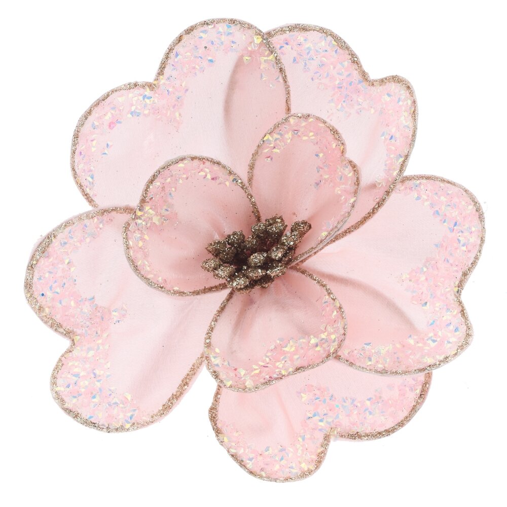 Цветок искусственный на клипсе Магнолия 18см арт.824332 по цене 